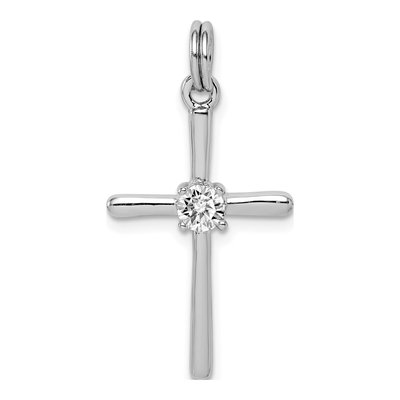 Sterling Silver CZ Cross Pendant