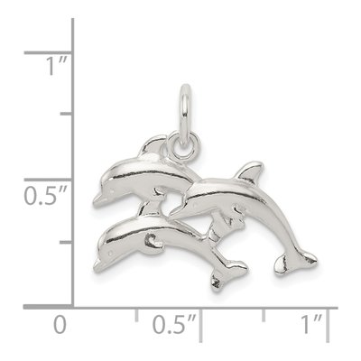 Sterling Silver Dolphins Pendant – view 4