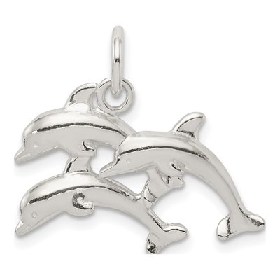 Sterling Silver Dolphins Pendant