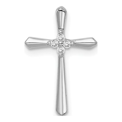 Sterling Silver CZ Cross Slide Pendant