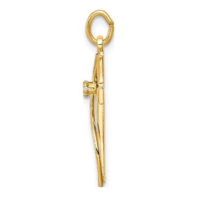 Gold-Plated Sterling Silver CZ Cross Pendant – view 3