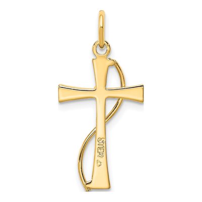 Gold-Plated Sterling Silver CZ Cross Pendant – view 4