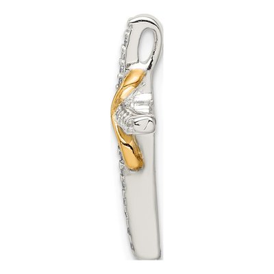 Gold-Plated Sterling Silver CZ Cross Slide Pendant – view 3
