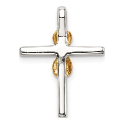 Gold-Plated Sterling Silver CZ Cross Slide Pendant – view 4