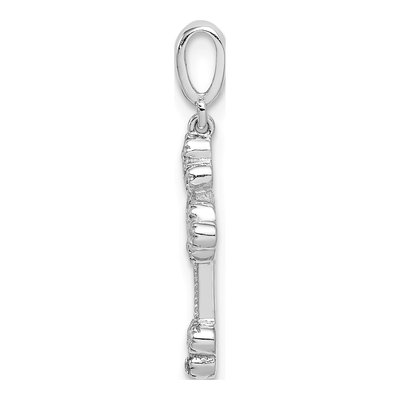 Sterling Silver CZ Budded Cross Pendant – view 3