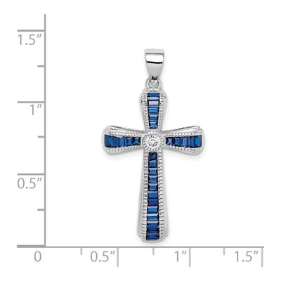 Sterling Silver CZ Cross Pendant – view 5