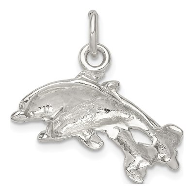 Sterling Silver Dolphins Pendant – view 5