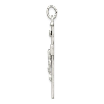 Sterling Silver Textured Crucifix Cross Pendant – view 3