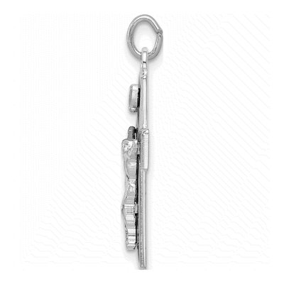 Sterling Silver Enamel Crucifix Pendant – view 3