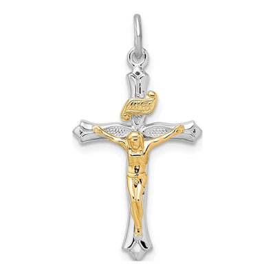 Gold-Plated Sterling Silver Crucifix Pendant