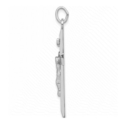 Sterling Silver Textured Crucifix Cross Pendant – view 3