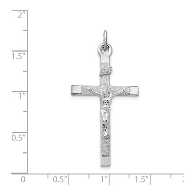Sterling Silver Textured Crucifix Cross Pendant – view 5