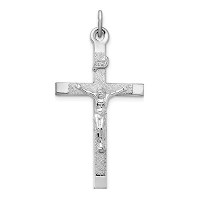 Sterling Silver Textured Crucifix Cross Pendant