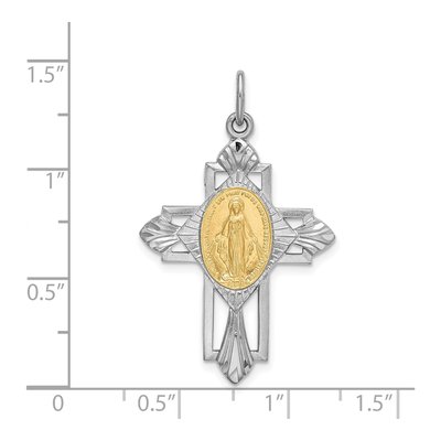 Sterling Silver Miraculous Medal Cross Pendant – view 5