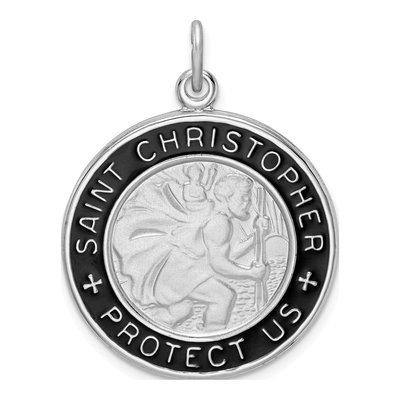 Sterling Silver St Christopher Medal Pendant