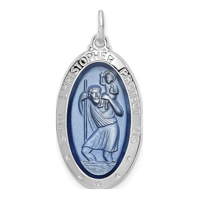 Sterling Silver St Christopher Medal Pendant