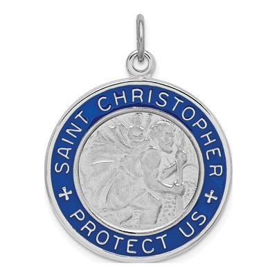 Sterling Silver St Christopher Medal Pendant