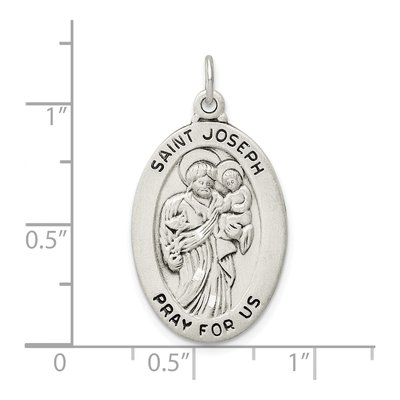 Sterling Silver Antiqued St Joseph Medal Pendant – view 5