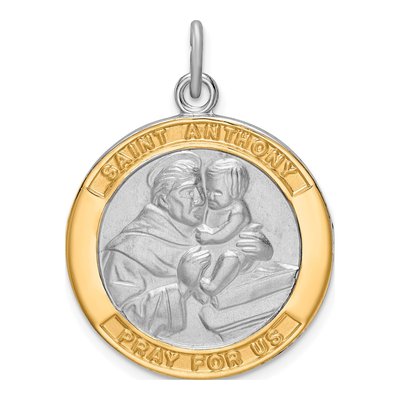 Gold-Plated Sterling Silver St Anthony Medal Pendant