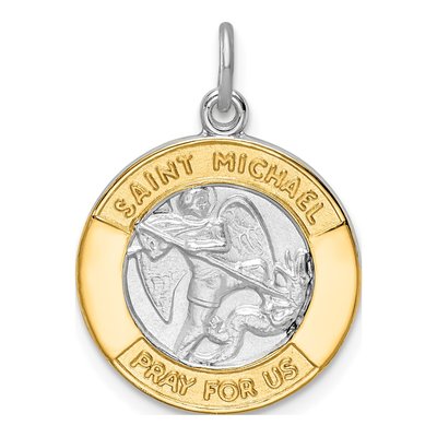 Gold-Plated Sterling Silver St Michael Medal Pendant