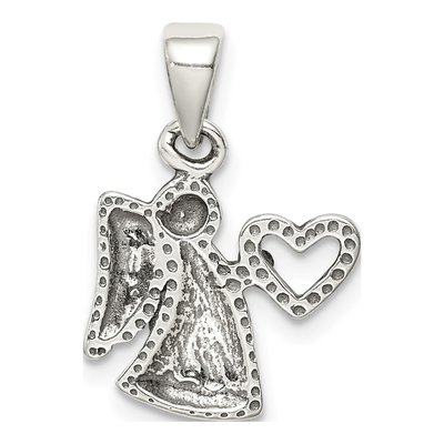 Sterling Silver Antiqued Angel Heart Pendant – view 4