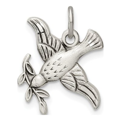 Sterling Silver Antiqued Bird Pendant