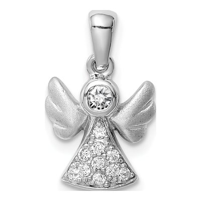 Sterling Silver CZ Angel Pendant