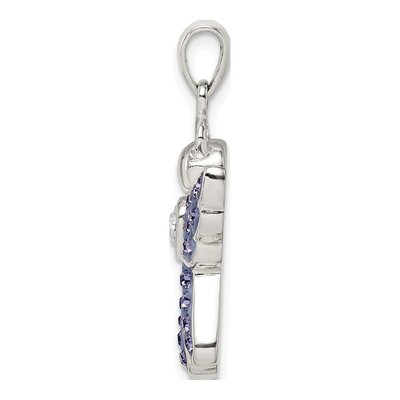 Sterling Silver Crystal Angel Pendant – view 2