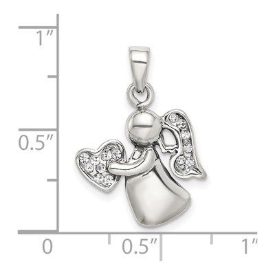 Sterling Silver CZ Antiqued Angel Charm – view 5