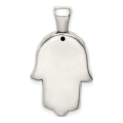 Sterling Silver Antiqued Hamsa Pendant – view 4