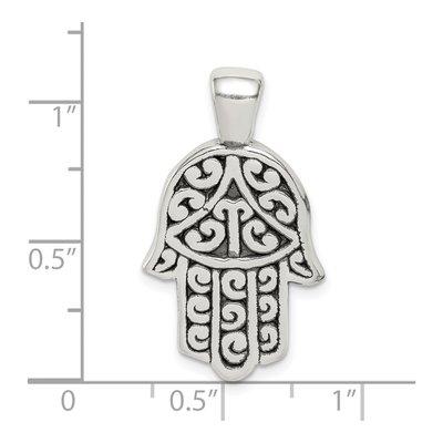Sterling Silver Antiqued Hamsa Pendant – view 5