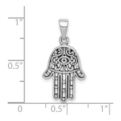 Sterling Silver Antiqued Hamsa Pendant – view 5
