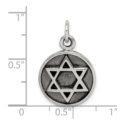 Sterling Silver Antiqued Star of David Pendant – view 5