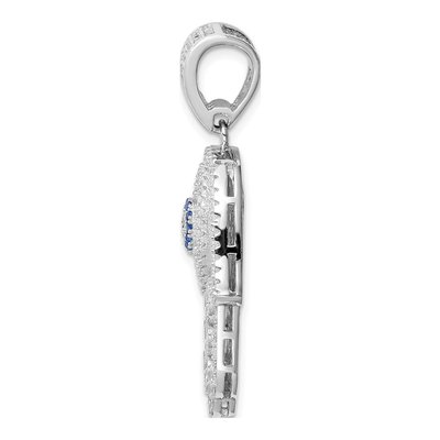Sterling Silver Spinel Hamsa Pendant – view 3