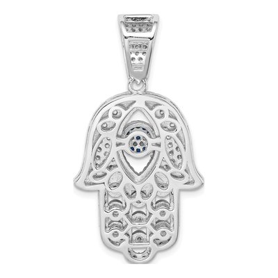 Sterling Silver Spinel Hamsa Pendant – view 4