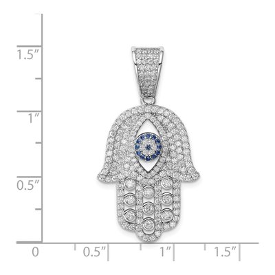 Sterling Silver Spinel Hamsa Pendant – view 5