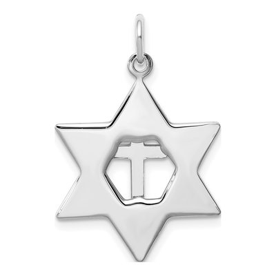 Gold-Plated Sterling Silver Cross Star of David Pendant – view 4