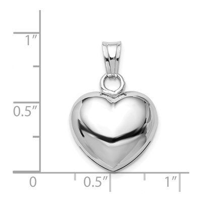 Sterling Silver Puffed Heart Bell Pendant – view 5