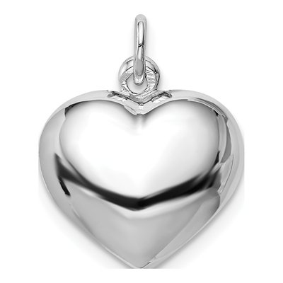 Sterling Silver Puffed Heart Pendant – view 4