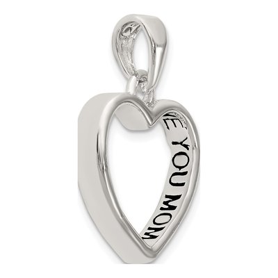 Sterling Silver 'love You Mom' Heart Pendant – view 5