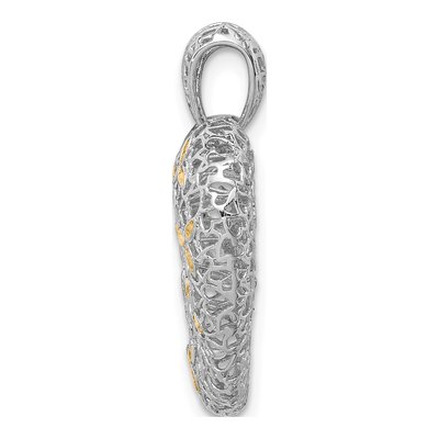 Sterling Silver Hollow Heart Pendant – view 3