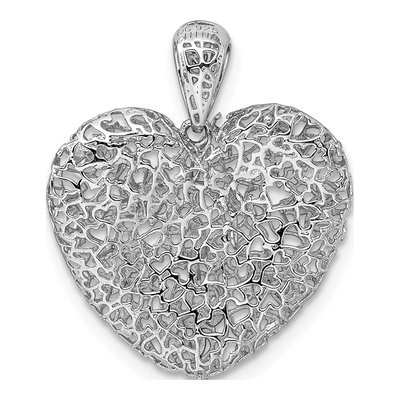 Sterling Silver Hollow Heart Pendant – view 4