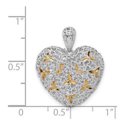 Sterling Silver Hollow Heart Pendant – view 5