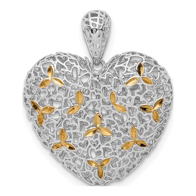 Sterling Silver Hollow Heart Pendant