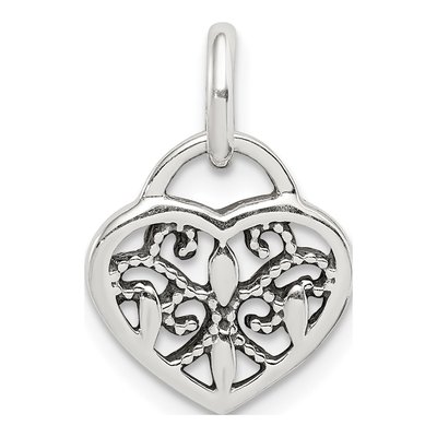 Sterling Silver Antique Heart Pendant