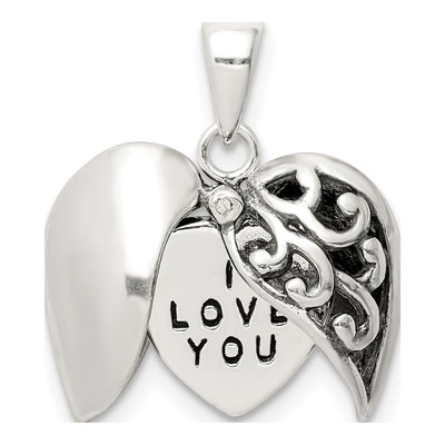 Sterling Silver I Love You Heart Locket – view 4