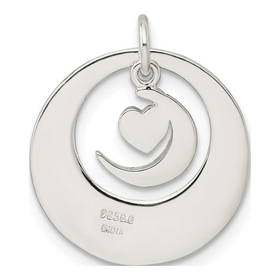 Sterling Silver Enamel I Love You to Moon Pendant – view 4