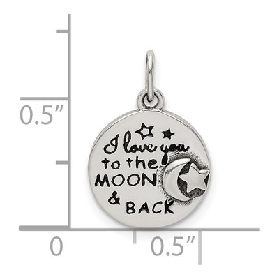 Sterling Silver 'love You to Moon Back' Pendant – view 5