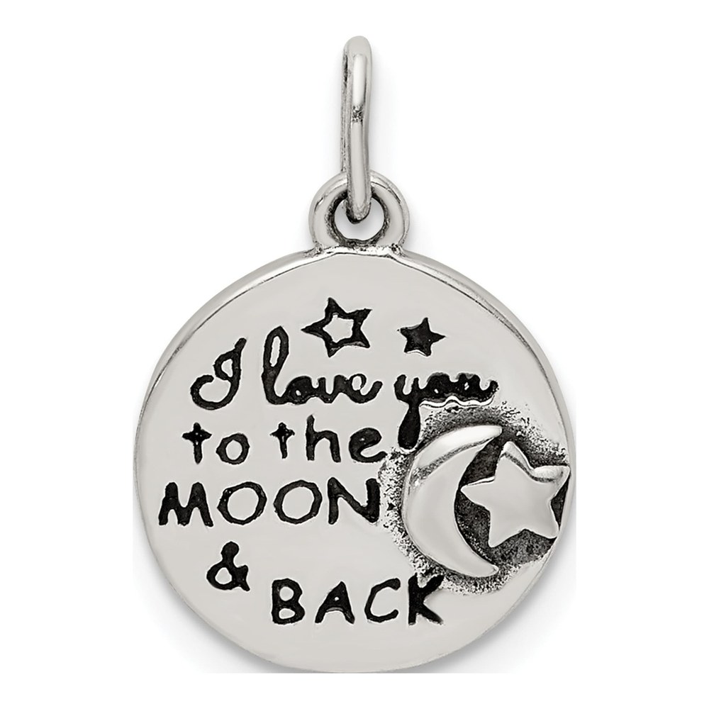 Sterling Silver 'love You to Moon Back' Pendant