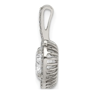 Sterling Silver CZ Heart Slide Pendant – view 3